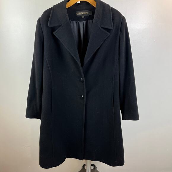 Kristen Blake Black Wool Cashmere Clutch Jacket Black Women Size 18W - Picture 1 of 9